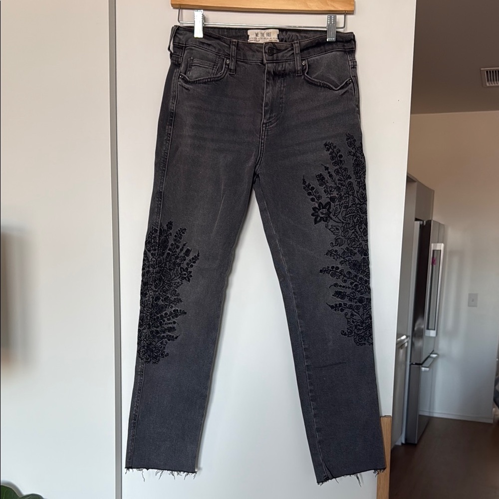 Free People Embroidered Jeans